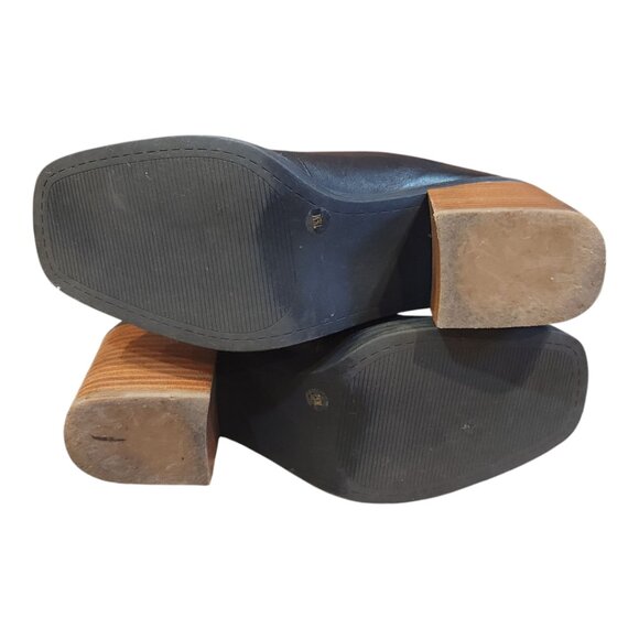 Kelsi Dagger Weaver Black Leather Heeled Lace-up Ankle Boots Women's 7.5 M - Picture 13 of 14